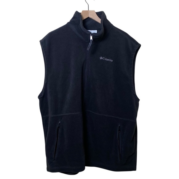 Columbia Black Fleece Zip Vest, 2XT Tall - Picture 1 of 7